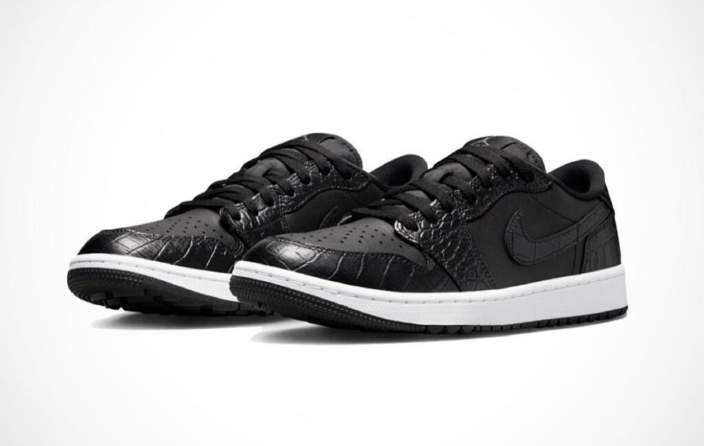 Jordan 1 Low Golf Black Crocodile Skin | angeloawards.com