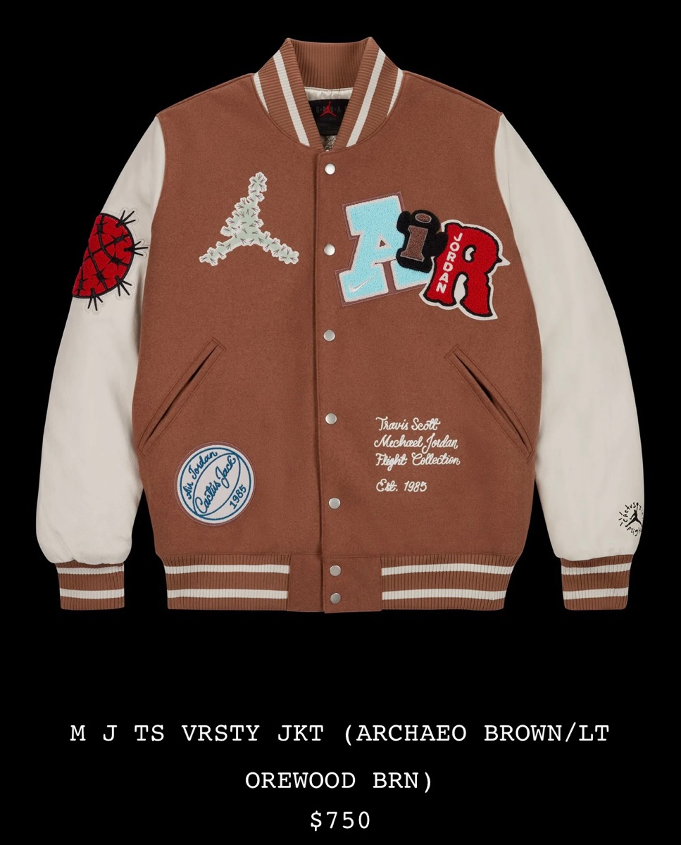 着丈が分かれば大丈夫ですTravis Scott × Jordan Varsity Jacket