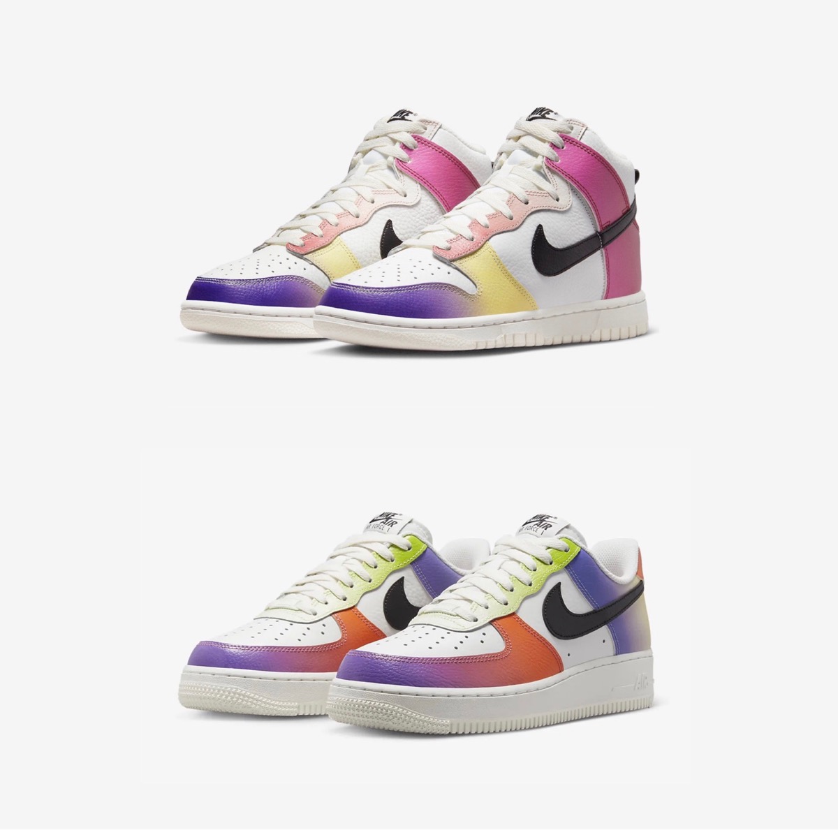 Nike Wmns Dunk High & Air Force 1 “Multi Gradient”が国内2月13日