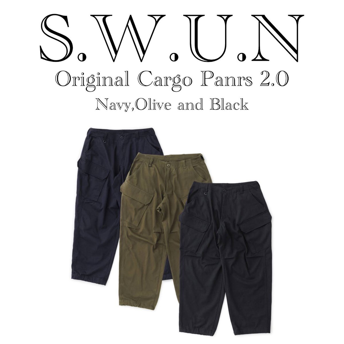 SWUN オリジナルカーゴパンツ2.0 Mサイズ S.W.U.N