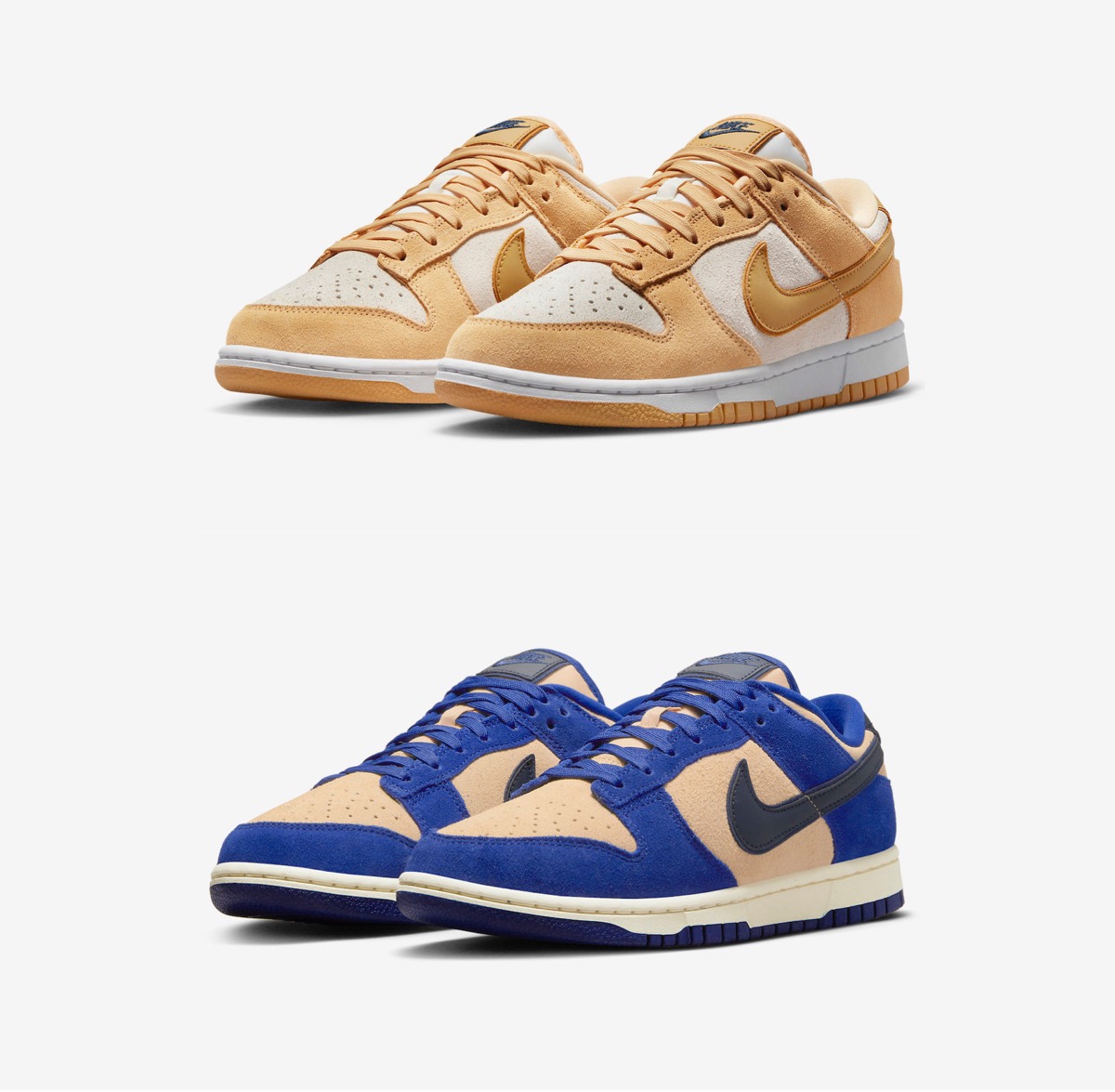 Nike Wmns Dunk Low LX “Gold Suede” & “Blue Suede”が国内3月9日／3月 