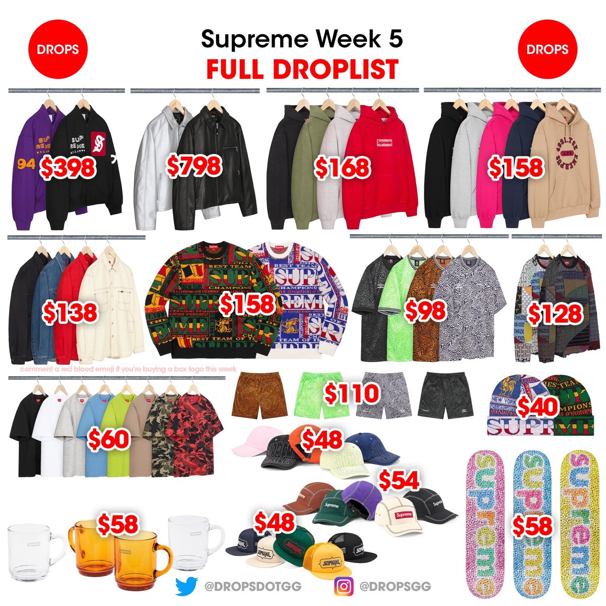 Supreme 2023SS Week5が国内3月25日に発売予定【全商品一覧 価格など