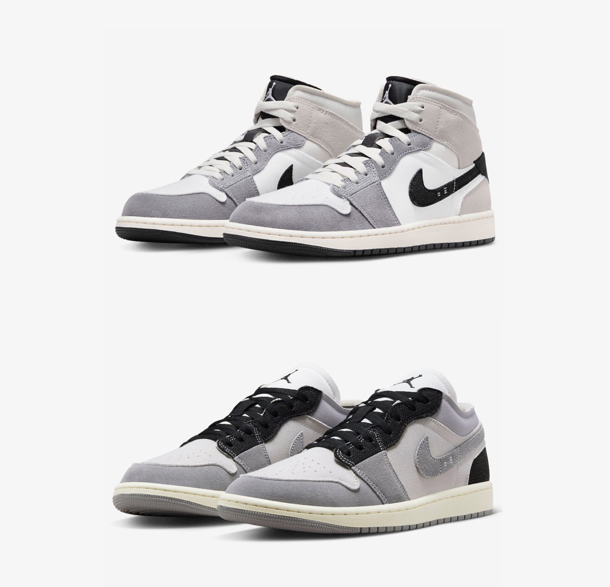 Nike Air Jordan 1 Low & Mid SE Craft “Cement Grey”が国内8月1日に ...