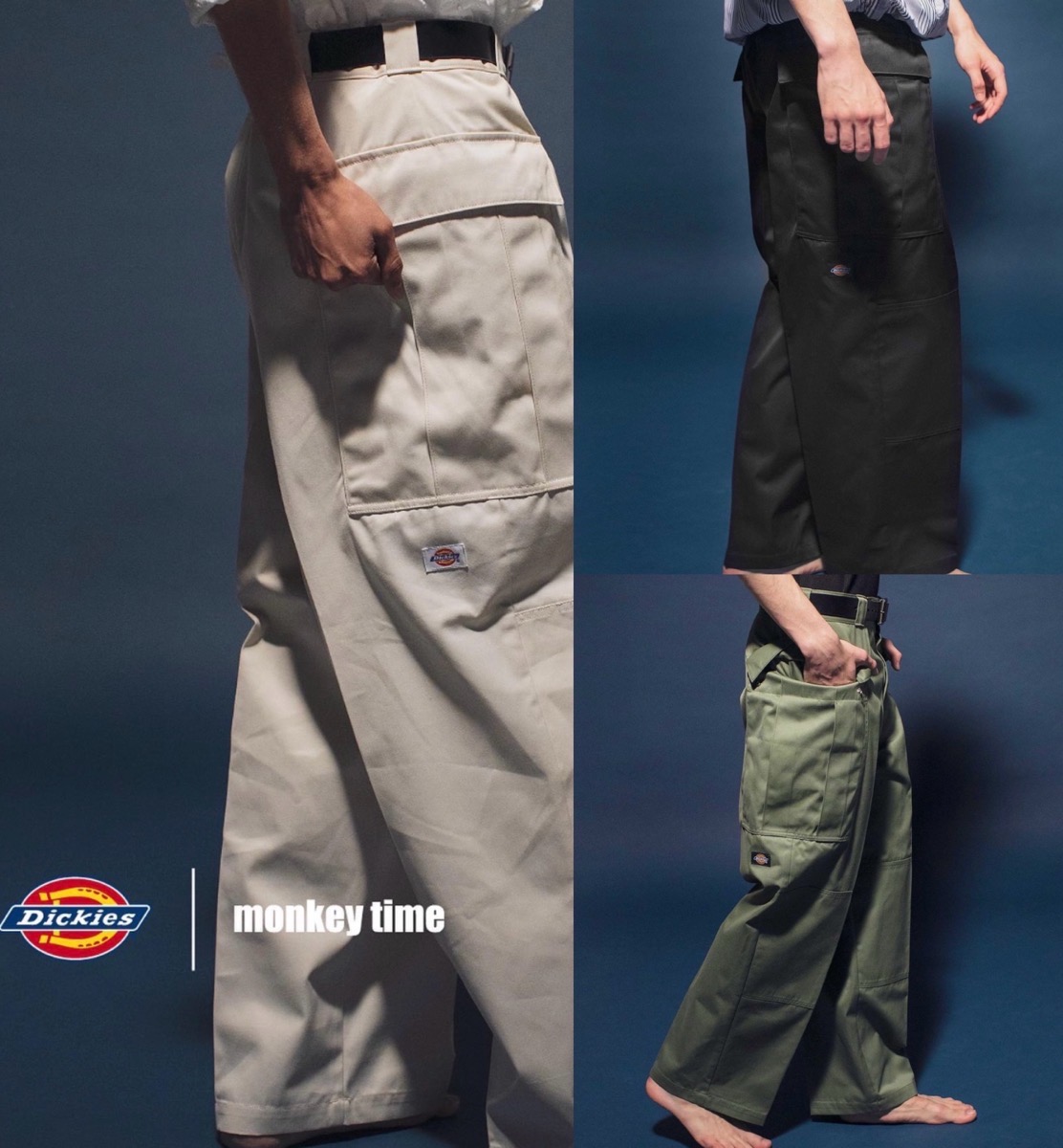 Dickies × monkey time  新品ツイル　ダブルニーワイドパンツ