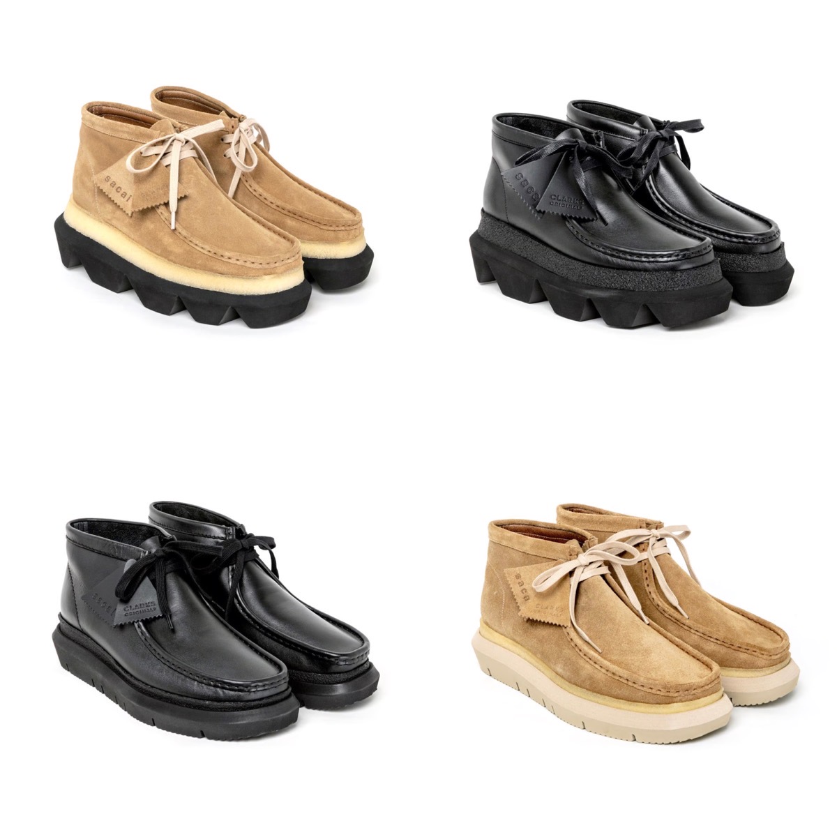 サカイ ×クラークス Clarks  23-06576/Hybrid Wallabee Boots ハイブリッドワラビーシューズ レディース 38