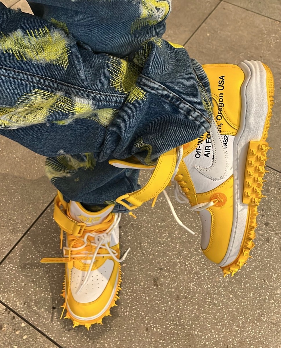 Off-White x Nike Air Force 1 Mid Canary Yellow Grim Reaper