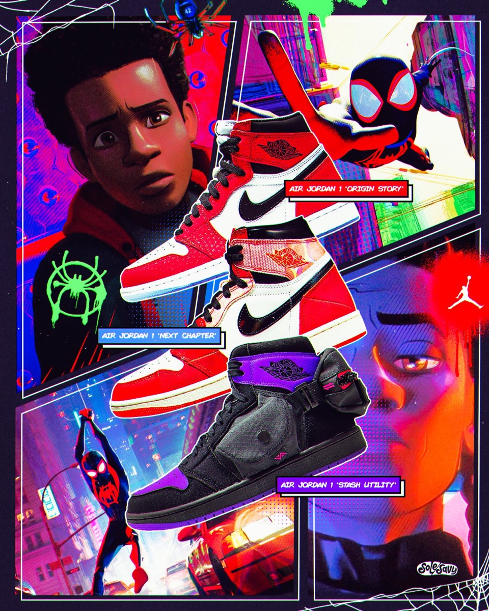 100足限定のF&Fモデル Spider-Man × Nike Air Jordan 1 “Stash Utility