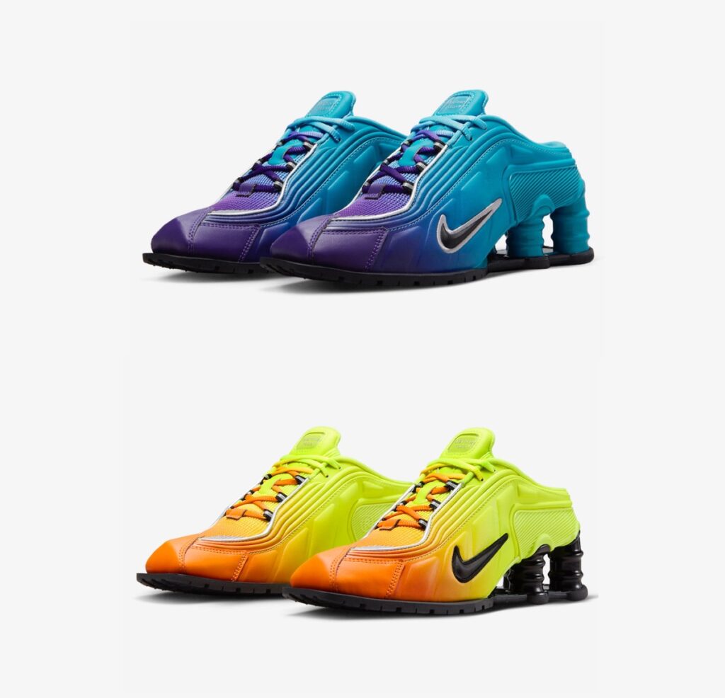 Martine Rose × Nike 『Shox MR4 “Scuba Blue” & “Safety Orange”』が