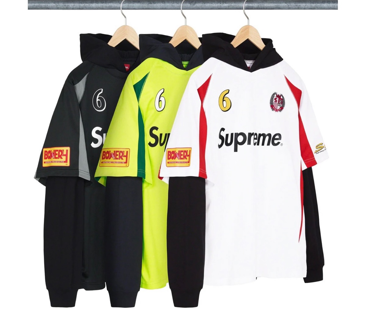 Supreme Hooded Soccer Jersey Black Lサイズ