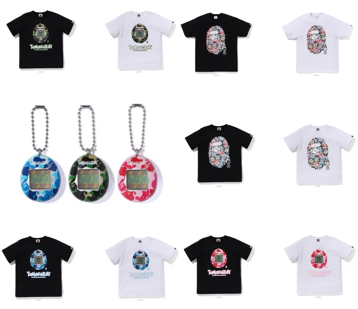 BAPE®︎ × たまごっち コラボコレクションが国内10月14日／10月16日