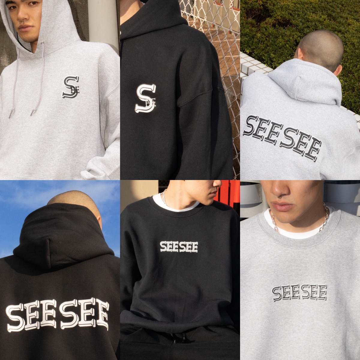 SEE SEE FONT LOGO HOODIE BLACK XL パーカーブラック - www