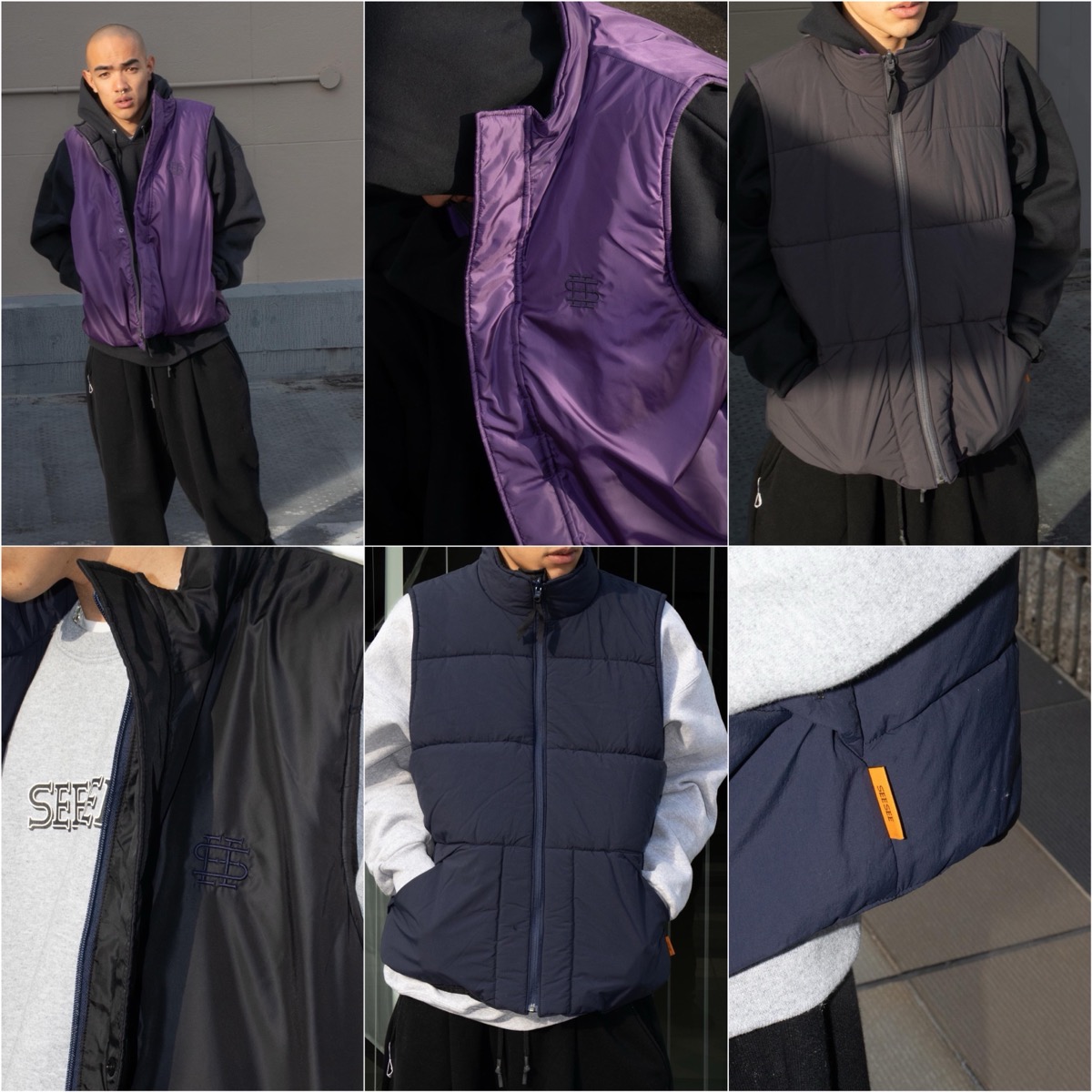 sfcSEE SEE REVERSIBLE PUFF VEST - ジャケット・アウター