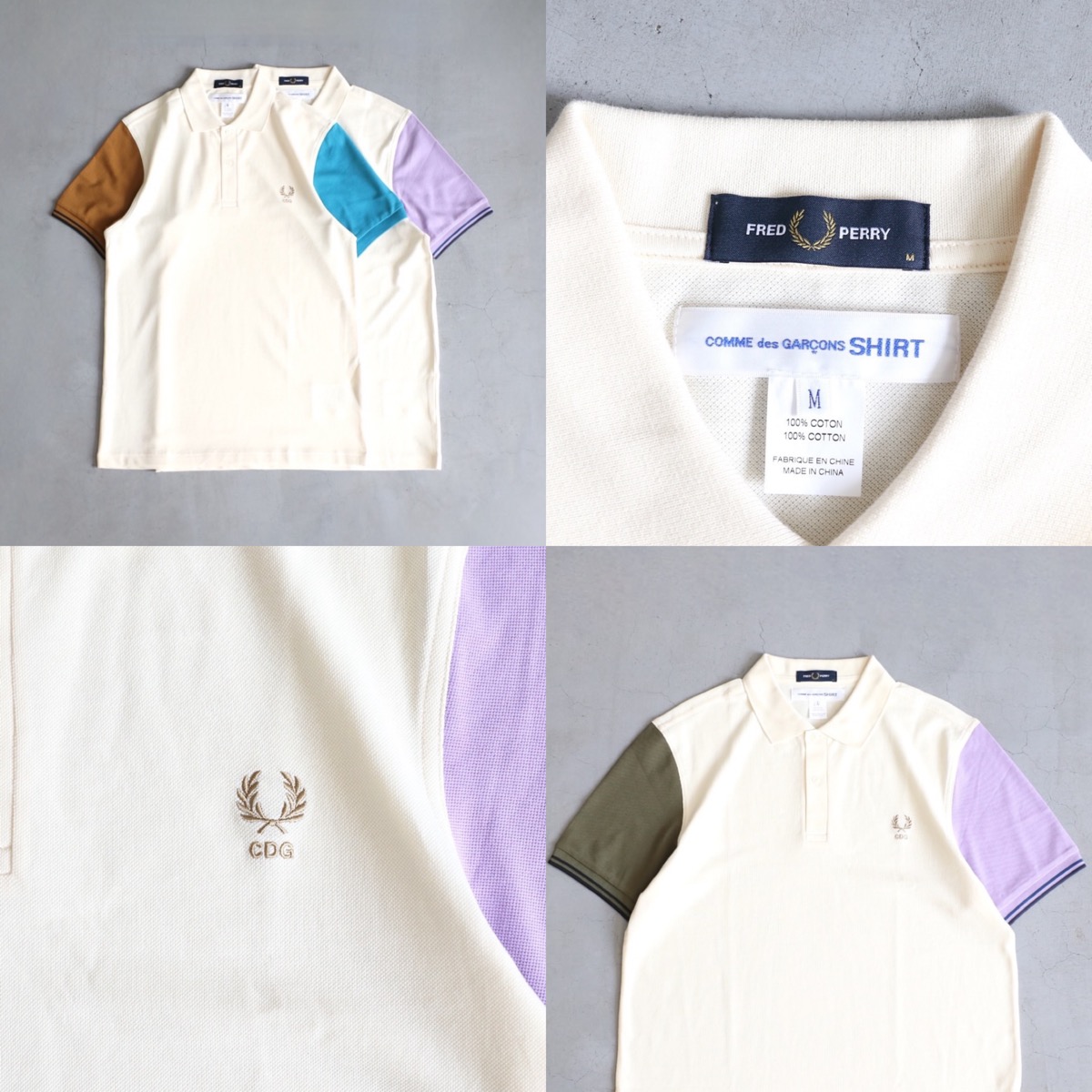 フレッドペリー × コムデギャルソンシャツ ペンキ加工 ポロシャツ ポルトガル製 フレッドペリー × コムデギャルソンシャツ ペンキ加工