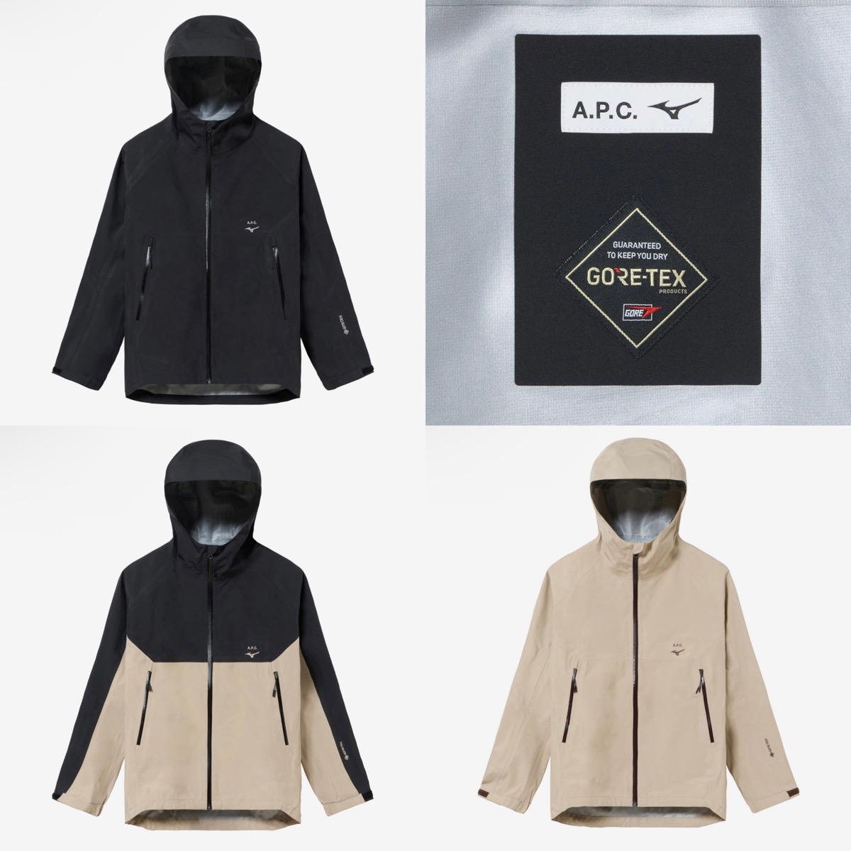先行予約開始】A.P.C. x MIZUNO コラボ第4弾 GORE-TEX 3L シェル