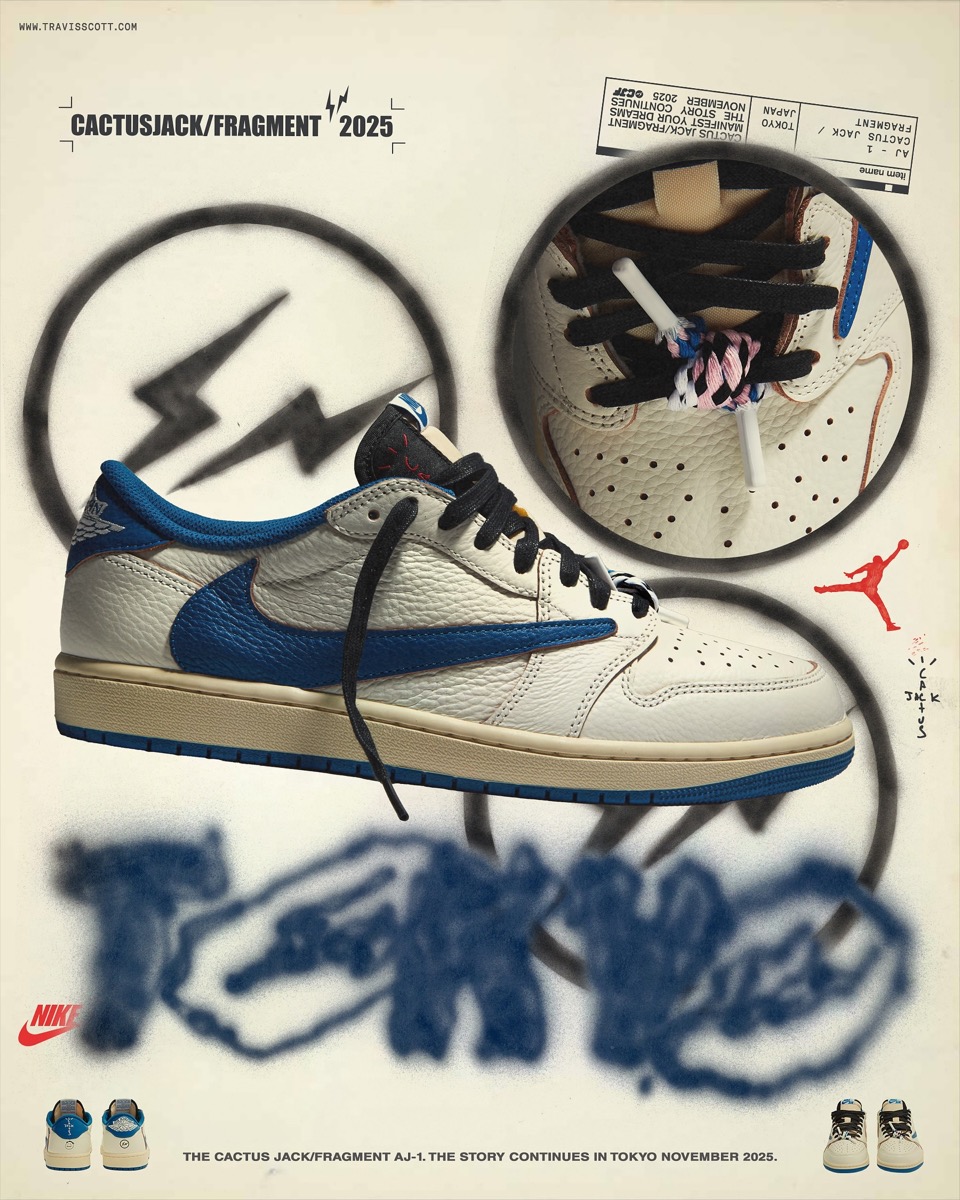 Travis Scott x Nike x FRAGMENT Air Jordan 1 Low OG SP “Sail