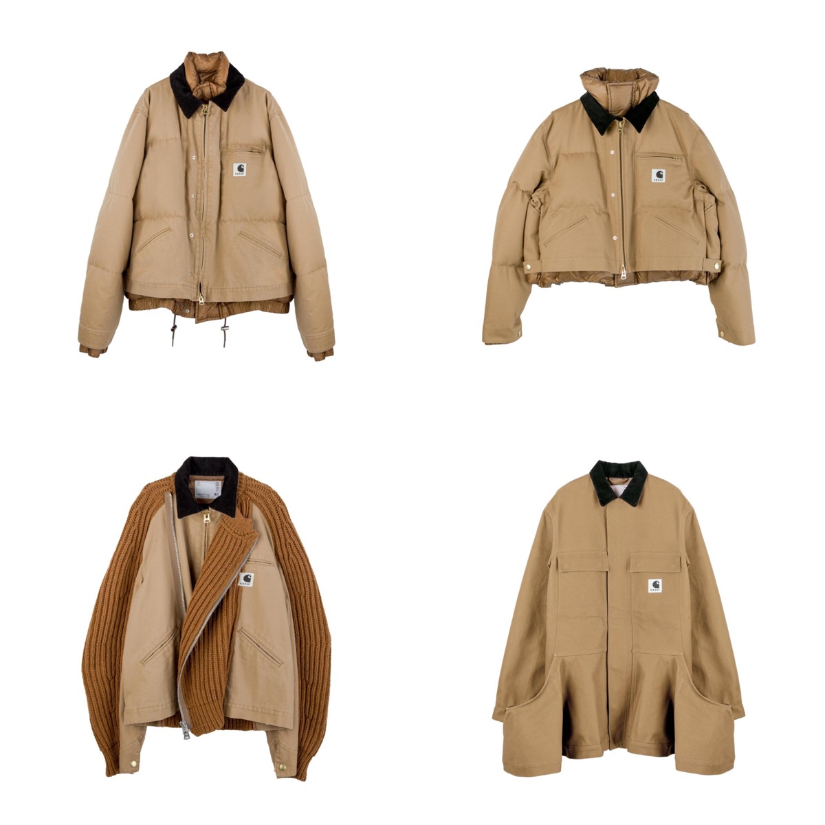 sacai ×Carharttコラボコート/希少サイズ3コレクションカラーサカイ サカイとカーハートWIPの人気コラボレーション第3弾が登場