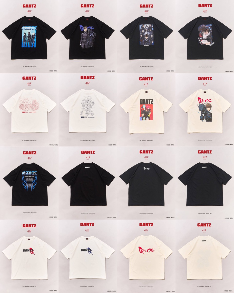漫画 GANTZ x 417 EDIFICE コラボ第3弾『COLOR WORKS』半袖Tシャツ全8