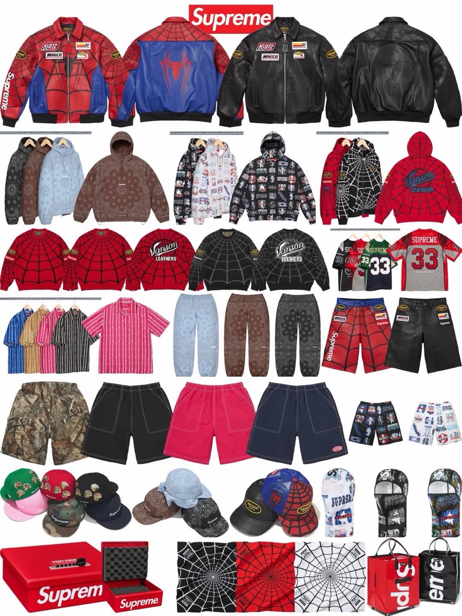 Supreme x Vanson Leathers x Spider-Man 26SS Week14 が国内5月30日