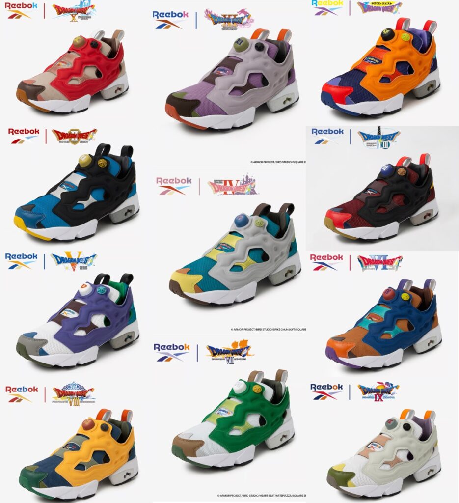 Reebok x ドラゴンクエスト 歴代11作品を投影した INSTAPUMP FURY 94