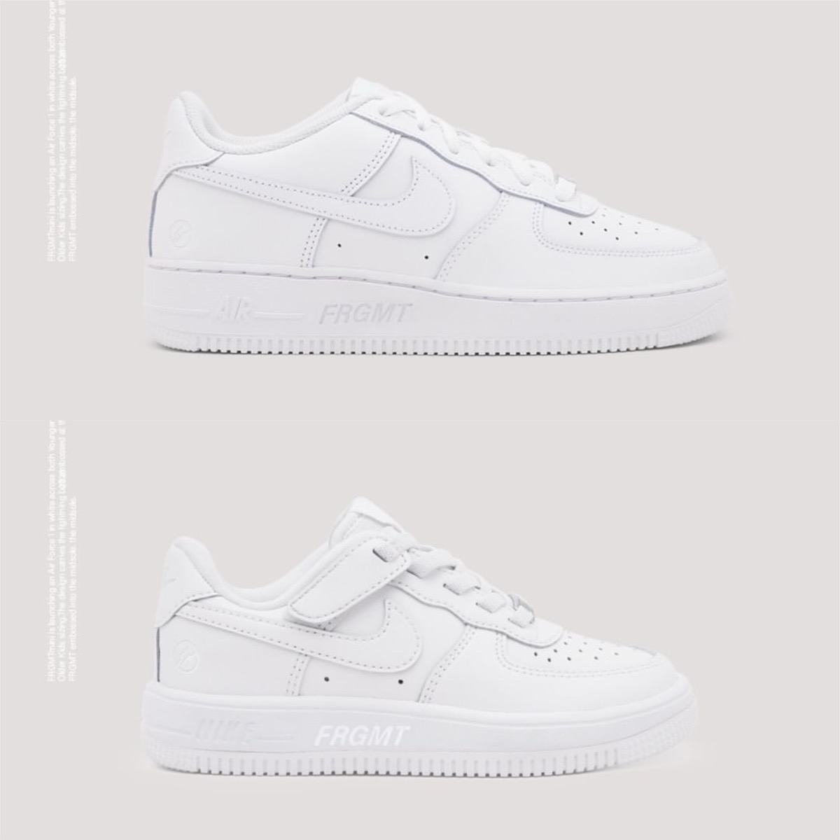 FRGMTmini x Nike キッズサイズの Air Force 1 Low が国内6月25日より