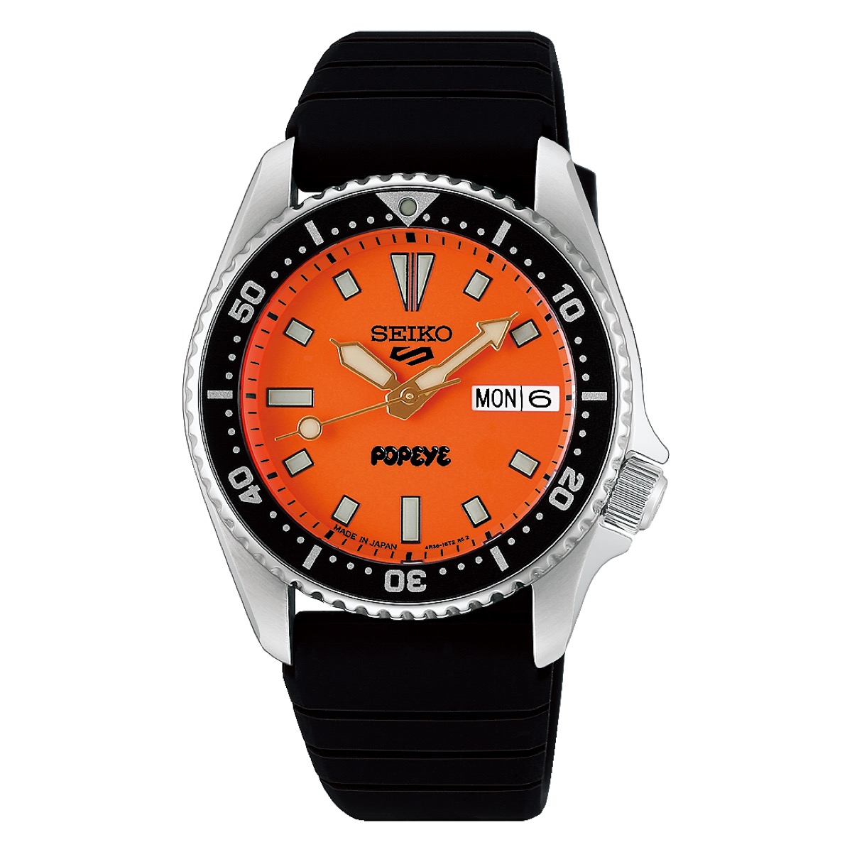 SEIKO 5 SPORTS x POPEYE 創刊50周年記念 SKX “Orange Boy” Editionが