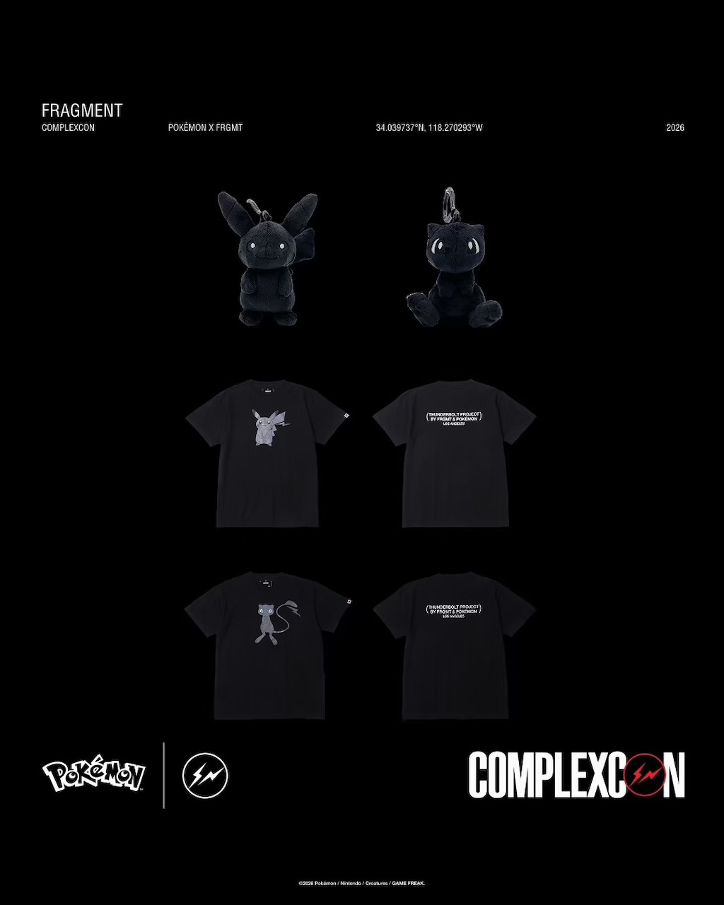 FRAGMENT x Pokémon 新作コラボアイテムが10月3日よりComplexCon LAで